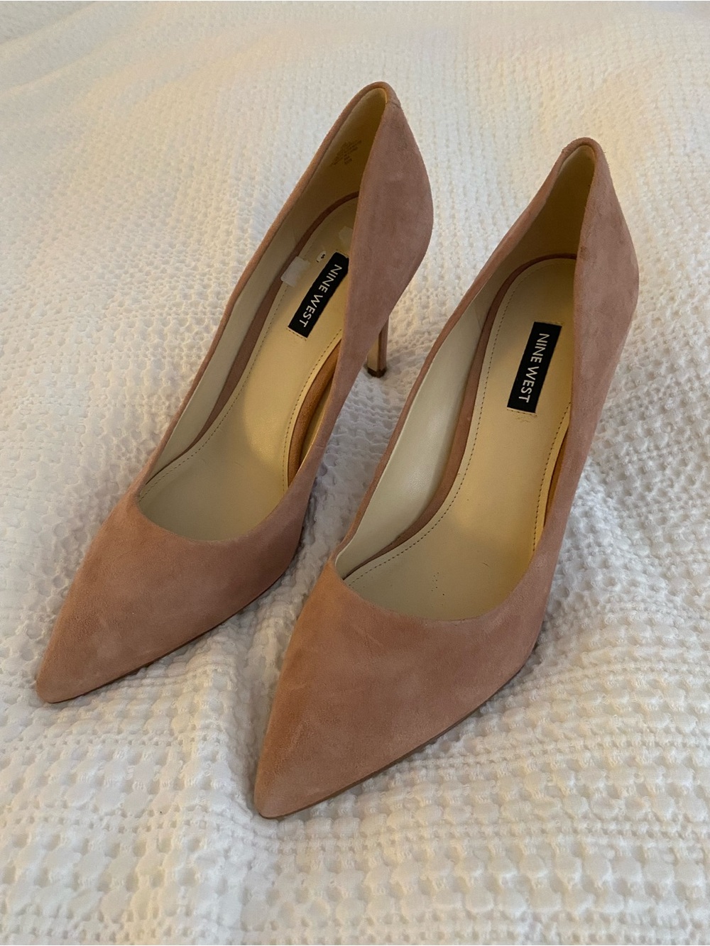 Nine West Dusty Rose Suede Pointed Toe Pumps